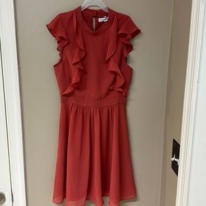 BCBGeneration Sleeveless Ruffle Dress Antique Garnet EUC